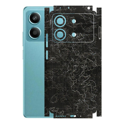 POCO Phone Skins (All Models) - Black map Texture - 3D Embossed Finish (L-201) Poco X6 NEO (5G)