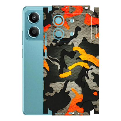 POCO Phone Skins (All Models) - Orange Camouflage - 3D Embossed Finish (L-204) Poco X6 NEO (5G)