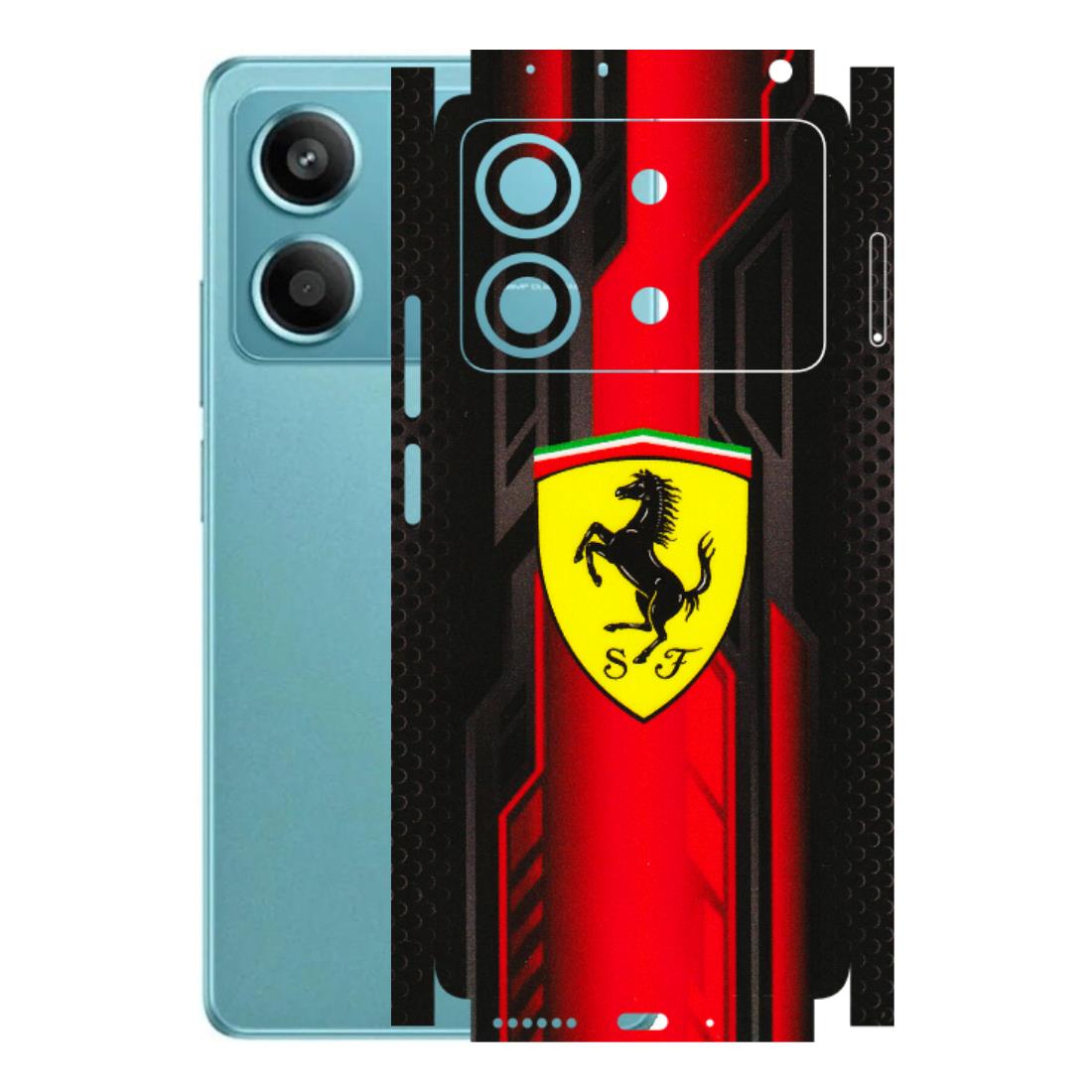 POCO Phone Skins (All Models) - Black Ferrari Logo - 3D Embossed Finish (L-253) Poco X6 NEO (5G)