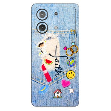 POCO Phone Skins (All Models) - Denim Jeans Pocket - 3D Embossed Finish (L-134) Poco X6 NEO (5G)