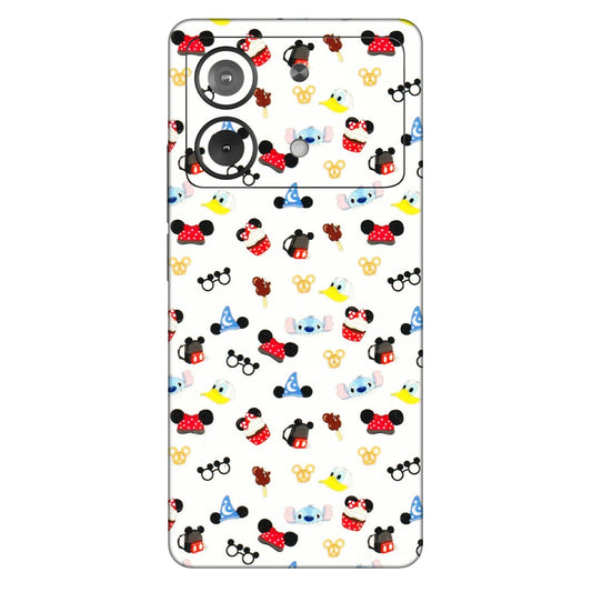 POCO Phone Skins (All Models) - Minnie Mouse & Donald Doodles s - 3D Embossed Finish (L-194) Poco X6 NEO (5G)