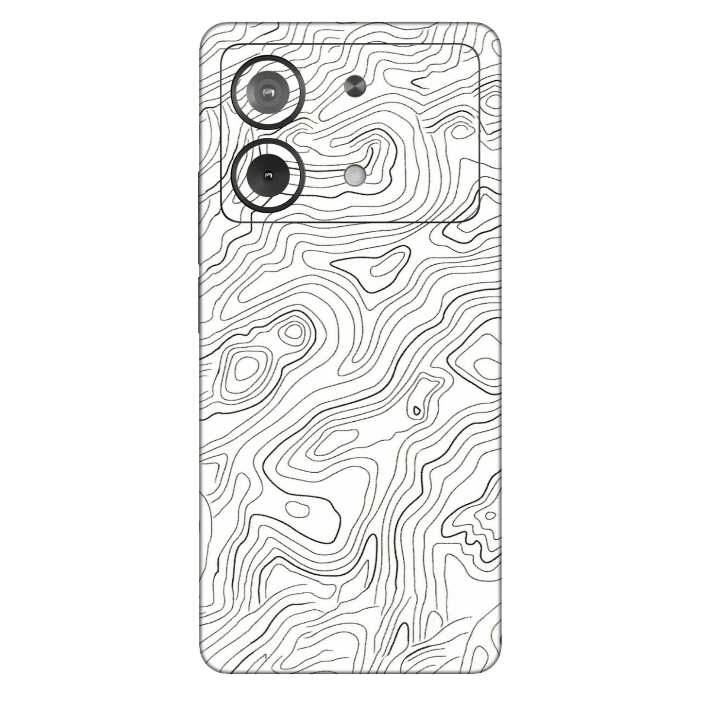 POCO Phone Skins (All Models) - White Black Swirls - 3D Embossed Finish (L-219) Poco X6 NEO (5G)