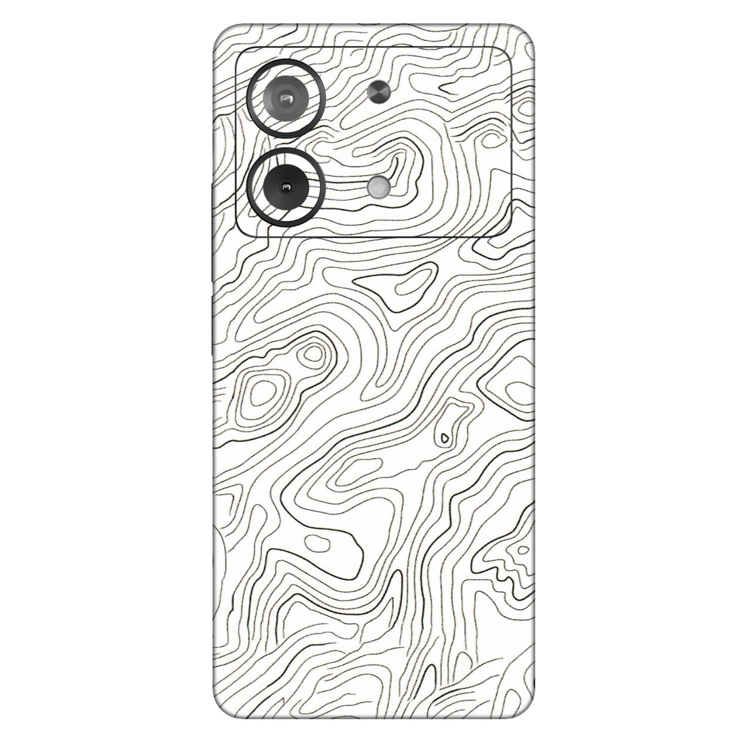 POCO Phone Skins (All Models) - White Black Swirls - 3D Embossed Finish (L-219) Poco X6 NEO (5G)