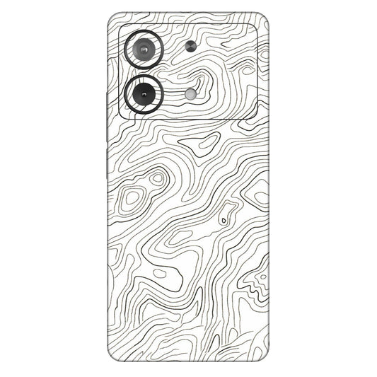 POCO Phone Skins (All Models) - White Black Swirls - 3D Embossed Finish (L-219) Poco X6 NEO (5G)