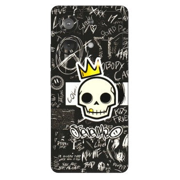 POCO Phone Skins (All Models) - Funny Skull Black Chalk Grafitti - 3D Embossed Finish (L-22) Poco X6 NEO (5G)