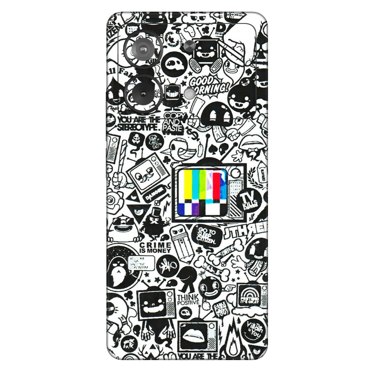 POCO Phone Skins (All Models) - Doodles Positive Art - 3D Embossed Finish (L-263) Poco X6 NEO (5G)