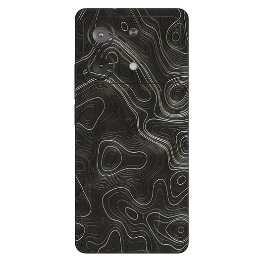 POCO Phone Skins (All Models) - Abstract White Line Map - 3D Embossed Finish (L-269) Poco X6 NEO (5G)
