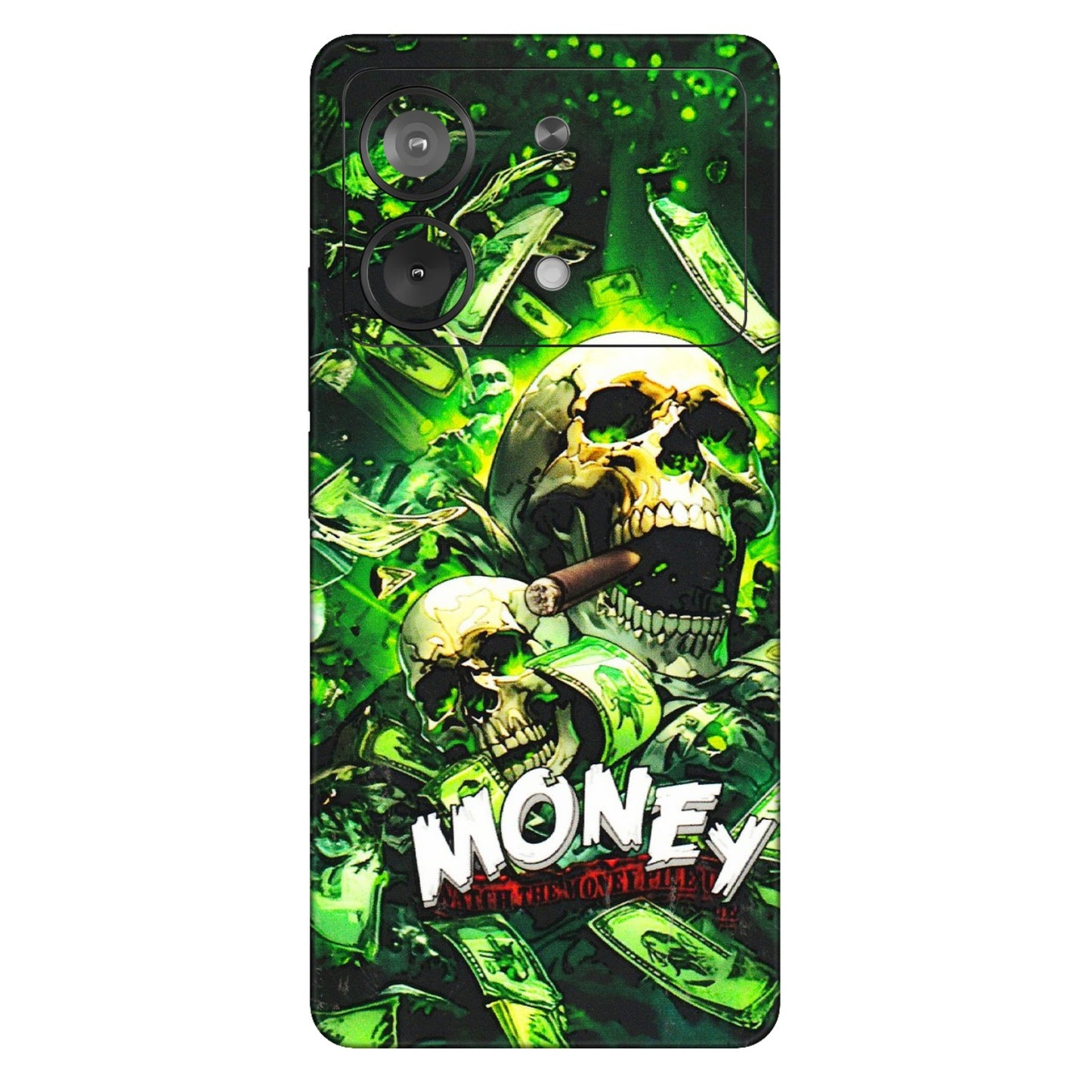 POCO Phone Skins (All Models) - Skull Money - 3D Embossed Finish (L-303) Poco X6 NEO (5G)