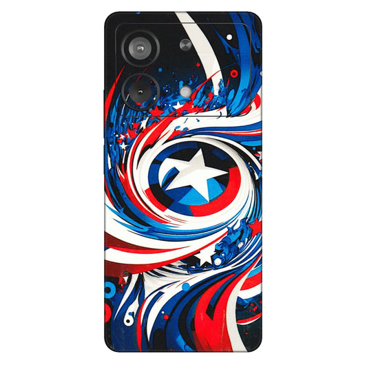 POCO Phone Skins (All Models) - Captain America Logo - 3D Embossed Finish (L-307) Poco X6 NEO (5G)