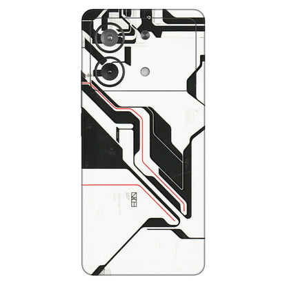 POCO Phone Skins (All Models) - White Techy Logo - 3D Embossed Finish (L-312) Poco X6 NEO (5G)