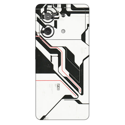 POCO Phone Skins (All Models) - White Techy Logo - 3D Embossed Finish (L-312) Poco X6 NEO (5G)