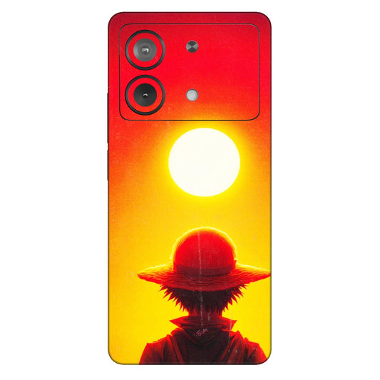 POCO Phone Skins (All Models) - Cool Sunset With Monkey D.Luffy Anime - 3D Embossed Finish (L-329) Poco X6 NEO (5G)