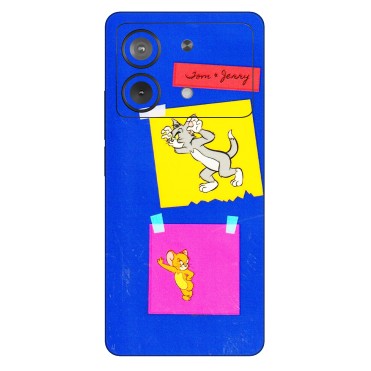 POCO Phone Skins (All Models) - Tom N Jerry Sticky Notes - 3D Embossed Finish (L-88) Poco X6 NEO (5G)