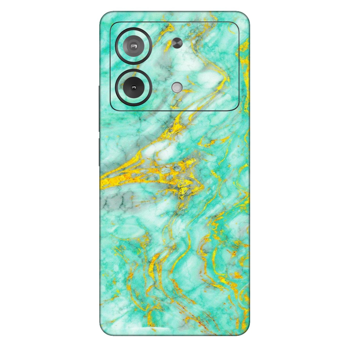 POCO Phone Skins (All Models) - Green And Gold Marble Feel - Matte Finish (M-16) Poco X6 NEO (5G)