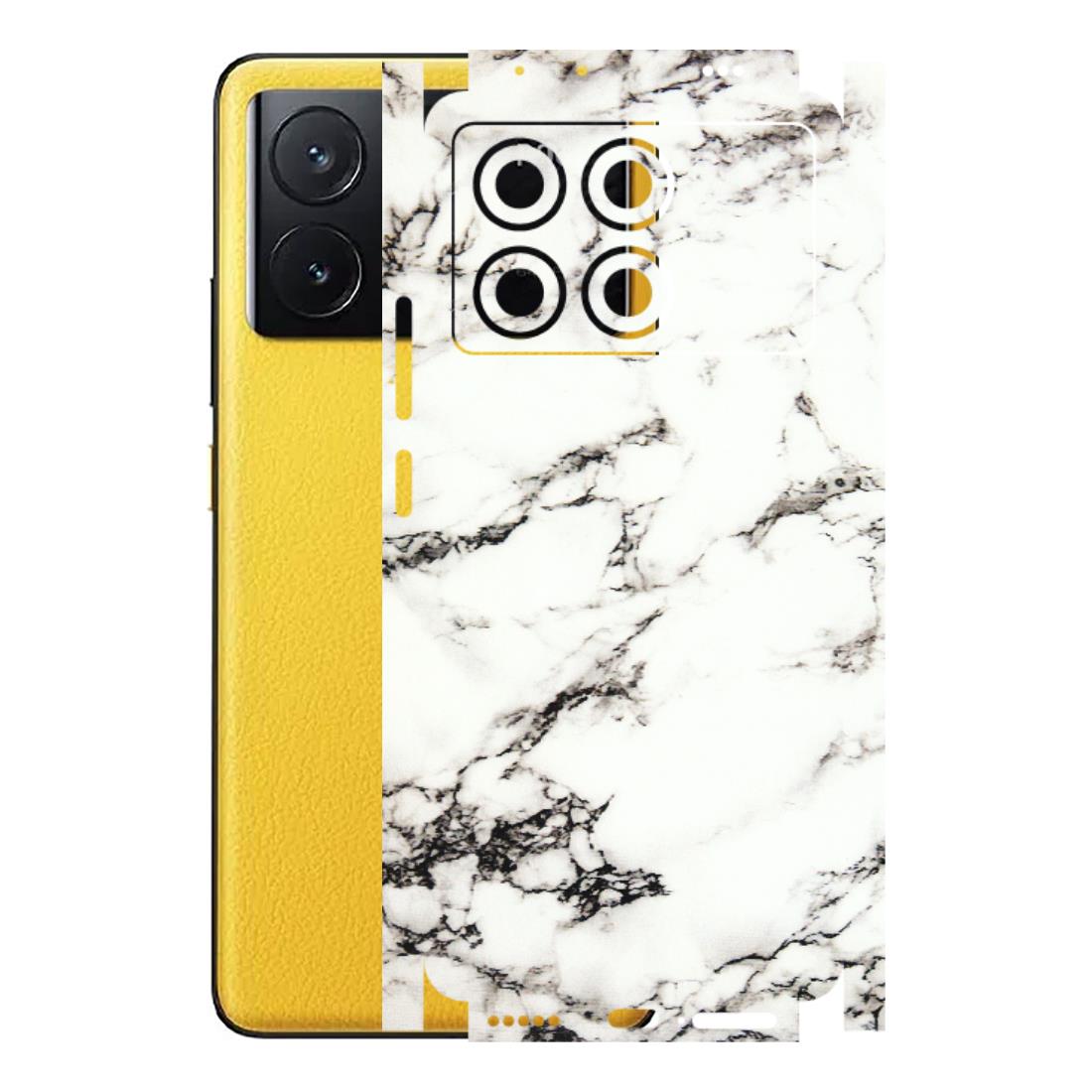POCO Phone Skins (All Models) - Black and White Marble Texture - 3D Embossed Finish (L-124) Poco X6 PRO (5G)