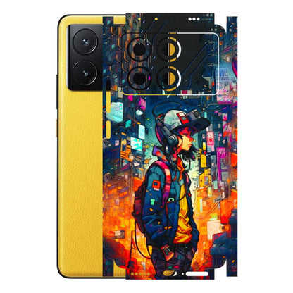 POCO Phone Skins (All Models) - Street Anime Guy - 3D Embossed Finish (L-158) Poco X6 PRO (5G)