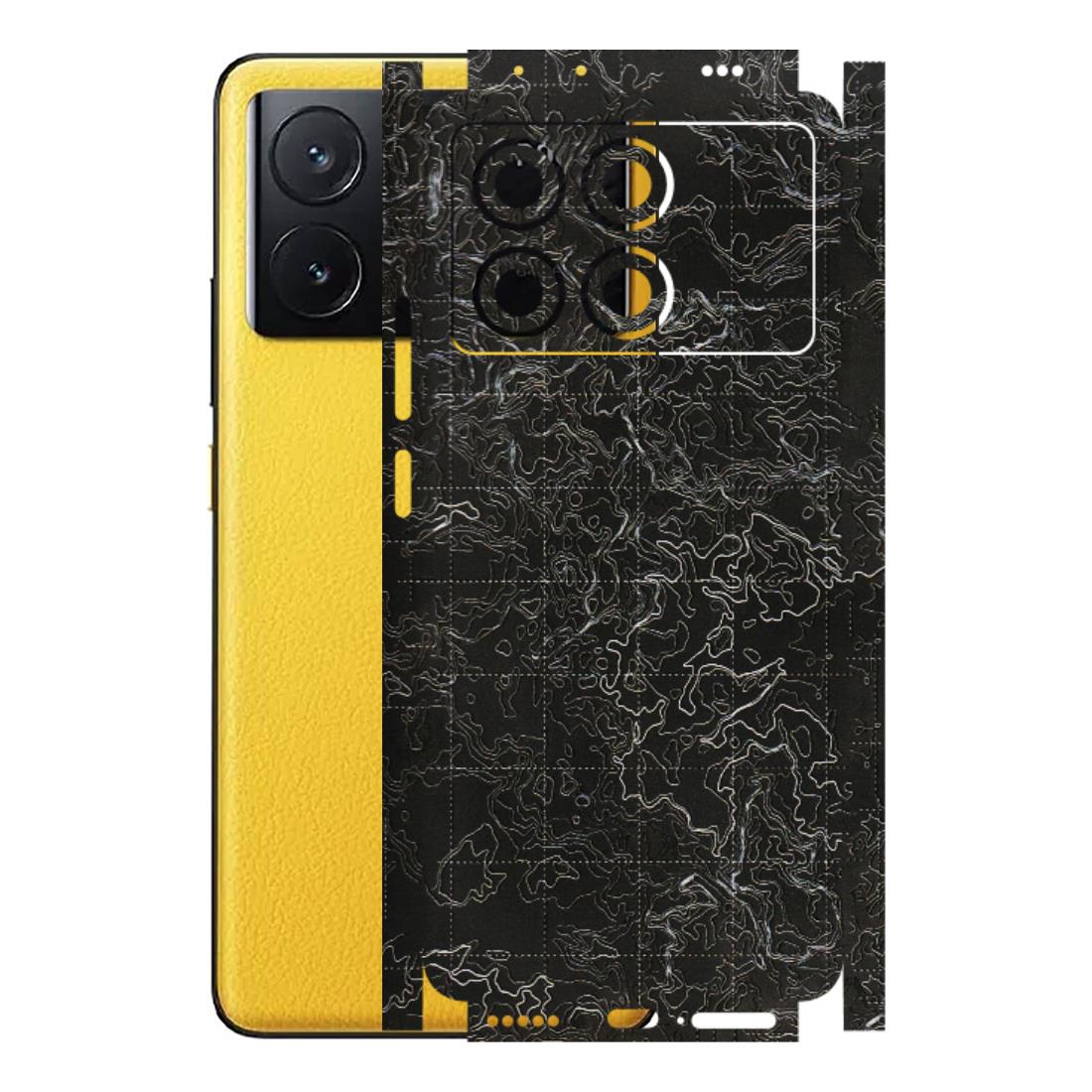 POCO Phone Skins (All Models) - Black map Texture - 3D Embossed Finish (L-201) Poco X6 PRO (5G)