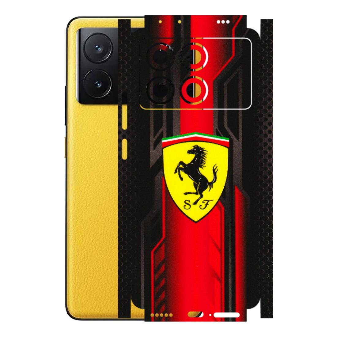 POCO Phone Skins (All Models) - Black Ferrari Logo - 3D Embossed Finish (L-253) Poco X6 PRO (5G)