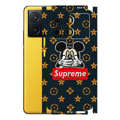 POCO Phone Skins (All Models) - Mickey Supreme - Matte Finish (M-83) Poco X6 PRO (5G)