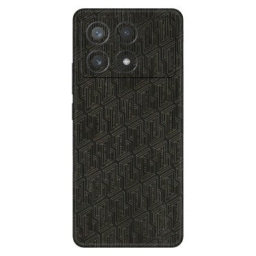 POCO Phone Skins (All Models) - Black Abstract Pattern - 3D Embossed Finish (L-117) Poco X6 PRO (5G)