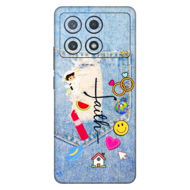 POCO Phone Skins (All Models) - Denim Jeans Pocket - 3D Embossed Finish (L-134) Poco X6 PRO (5G)