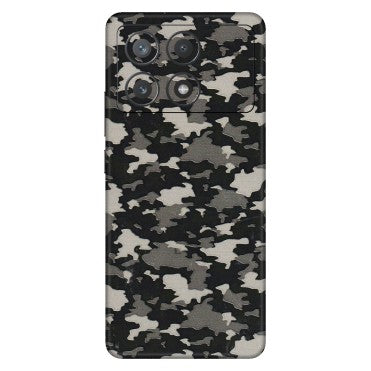 POCO Phone Skins (All Models) - Black/Grey Camoflaunge - 3D Embossed Finish (L-142) Poco X6 PRO (5G)