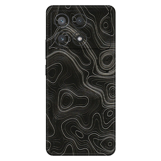 POCO Phone Skins (All Models) - Black Swirl - 3D Embossed Finish (L-196) Poco X6 PRO (5G)
