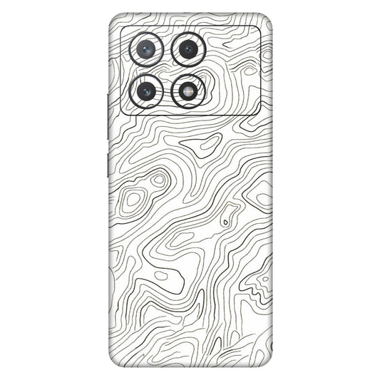POCO Phone Skins (All Models) - White Black Swirls - 3D Embossed Finish (L-219) Poco X6 PRO (5G)