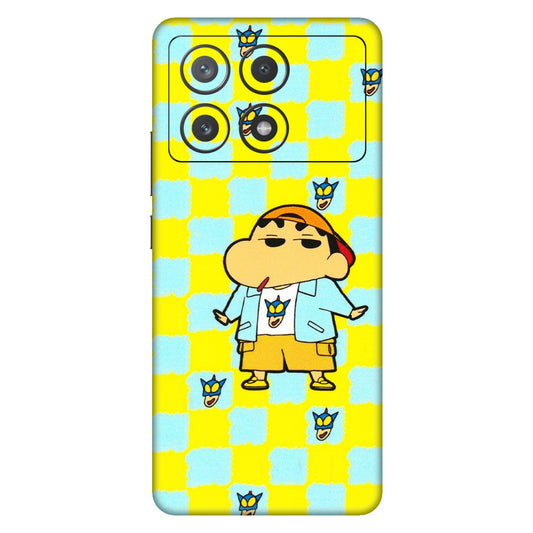 POCO Phone Skins (All Models) - Yellow Blue Shinchan Cute - 3D Embossed Finish (L-221) Poco X6 PRO (5G)