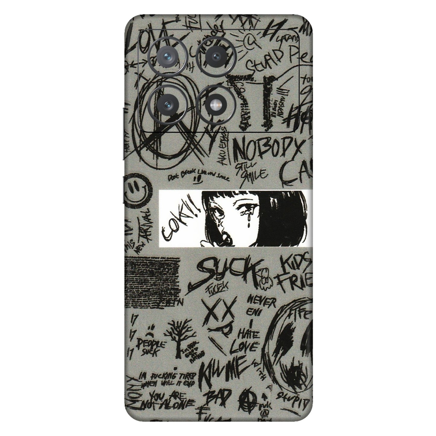 POCO Phone Skins (All Models) - Never Have Love Anime - 3D Embossed Finish (L-260) Poco X6 PRO (5G)