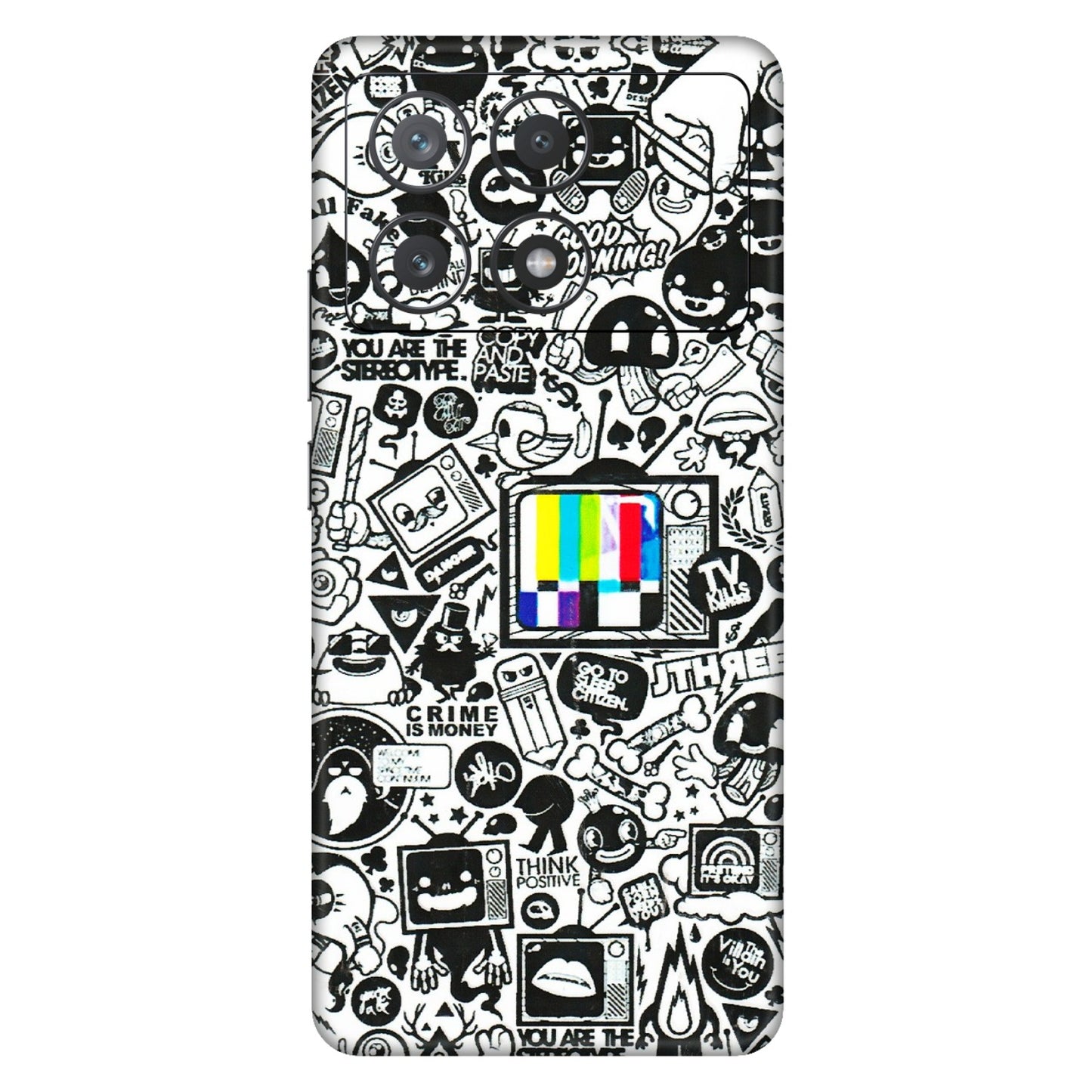 POCO Phone Skins (All Models) - Doodles Positive Art - 3D Embossed Finish (L-263) Poco X6 PRO (5G)
