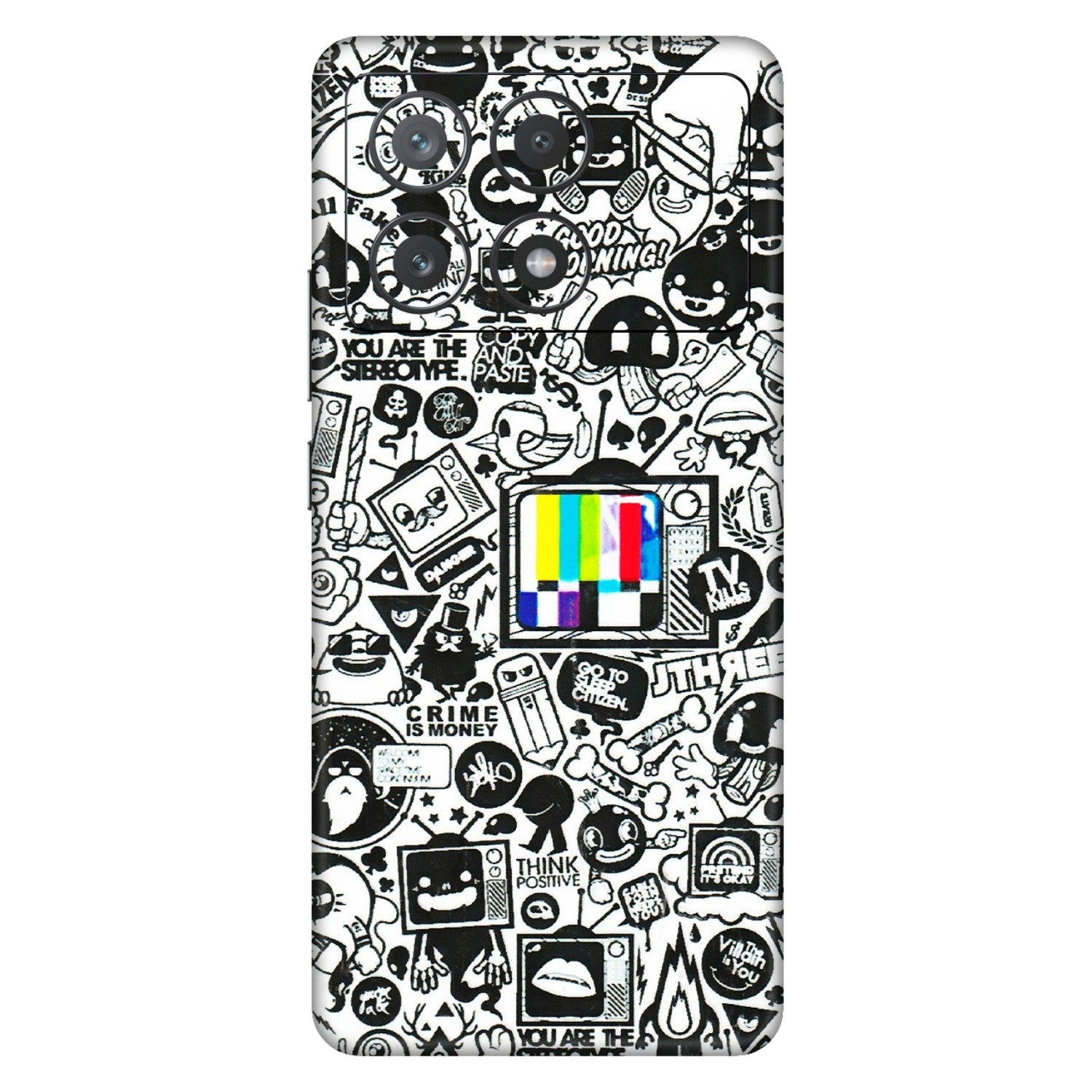 POCO Phone Skins (All Models) - Doodles Positive Art - 3D Embossed Finish (L-263) Poco X6 PRO (5G)