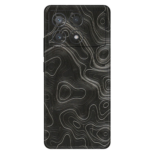 POCO Phone Skins (All Models) - Abstract White Line Map - 3D Embossed Finish (L-269) Poco X6 PRO (5G)