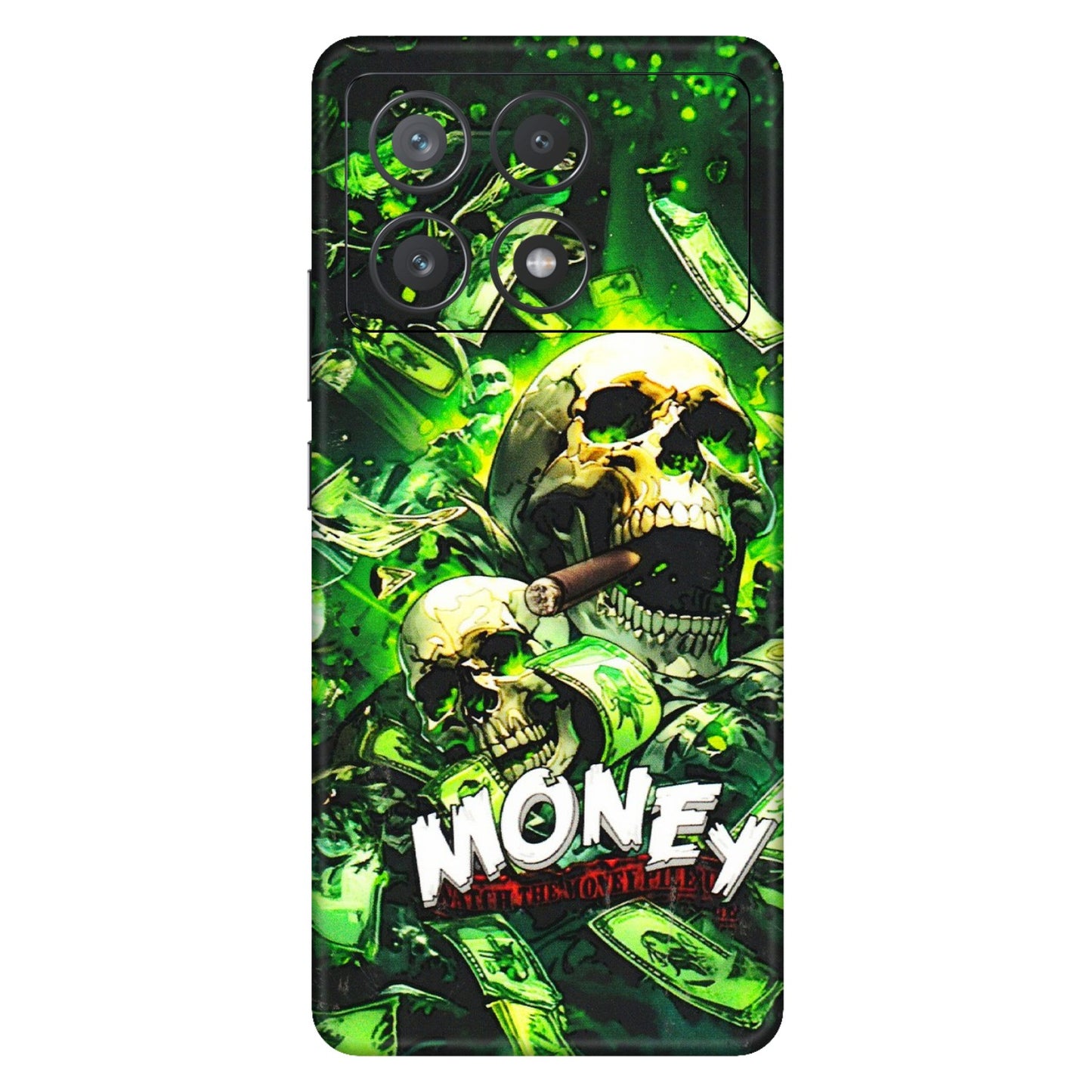 POCO Phone Skins (All Models) - Skull Money - 3D Embossed Finish (L-303) Poco X6 PRO (5G)