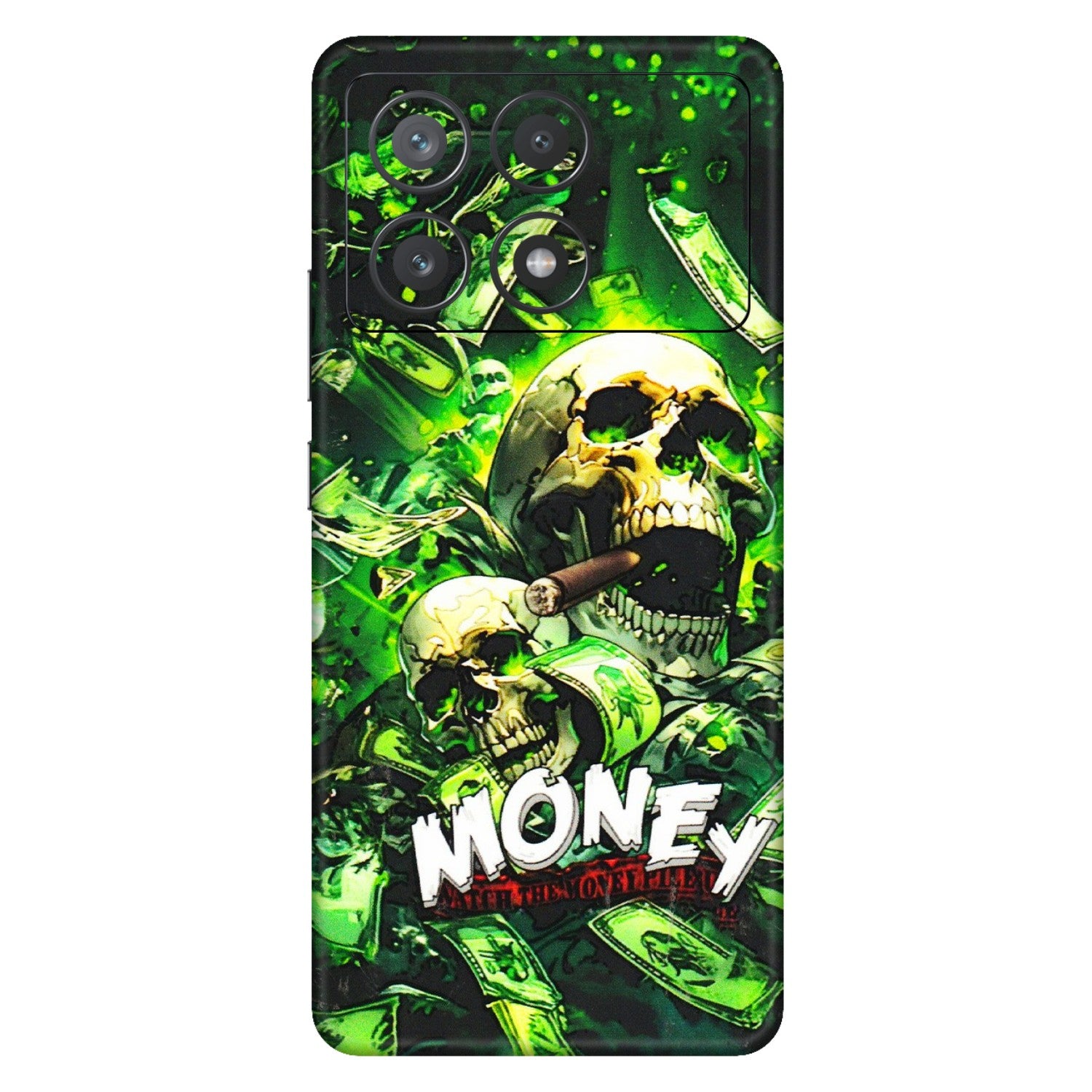 POCO Phone Skins (All Models) - Skull Money - 3D Embossed Finish (L-303) Poco X6 PRO (5G)