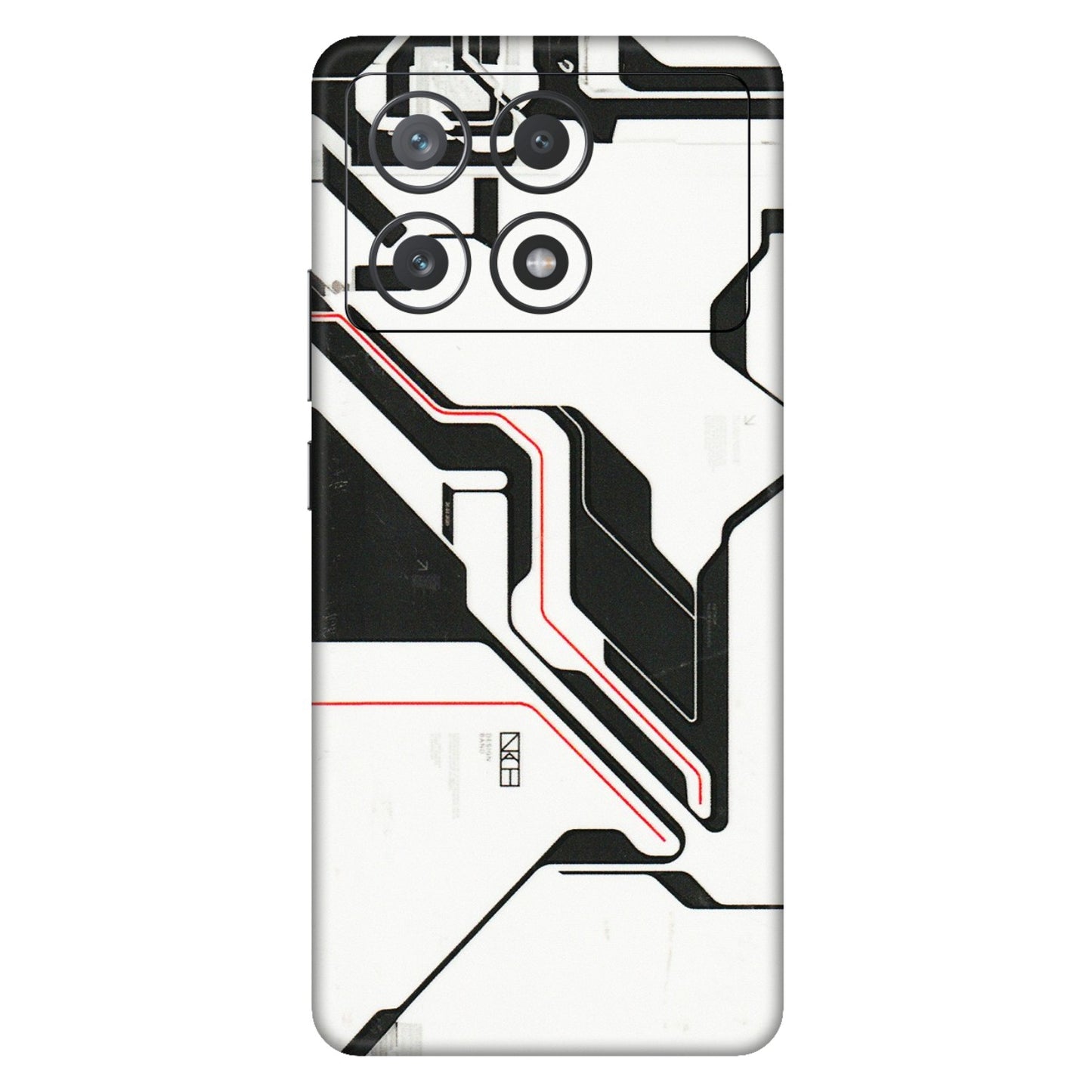 POCO Phone Skins (All Models) - White Techy Logo - 3D Embossed Finish (L-312) Poco X6 PRO (5G)
