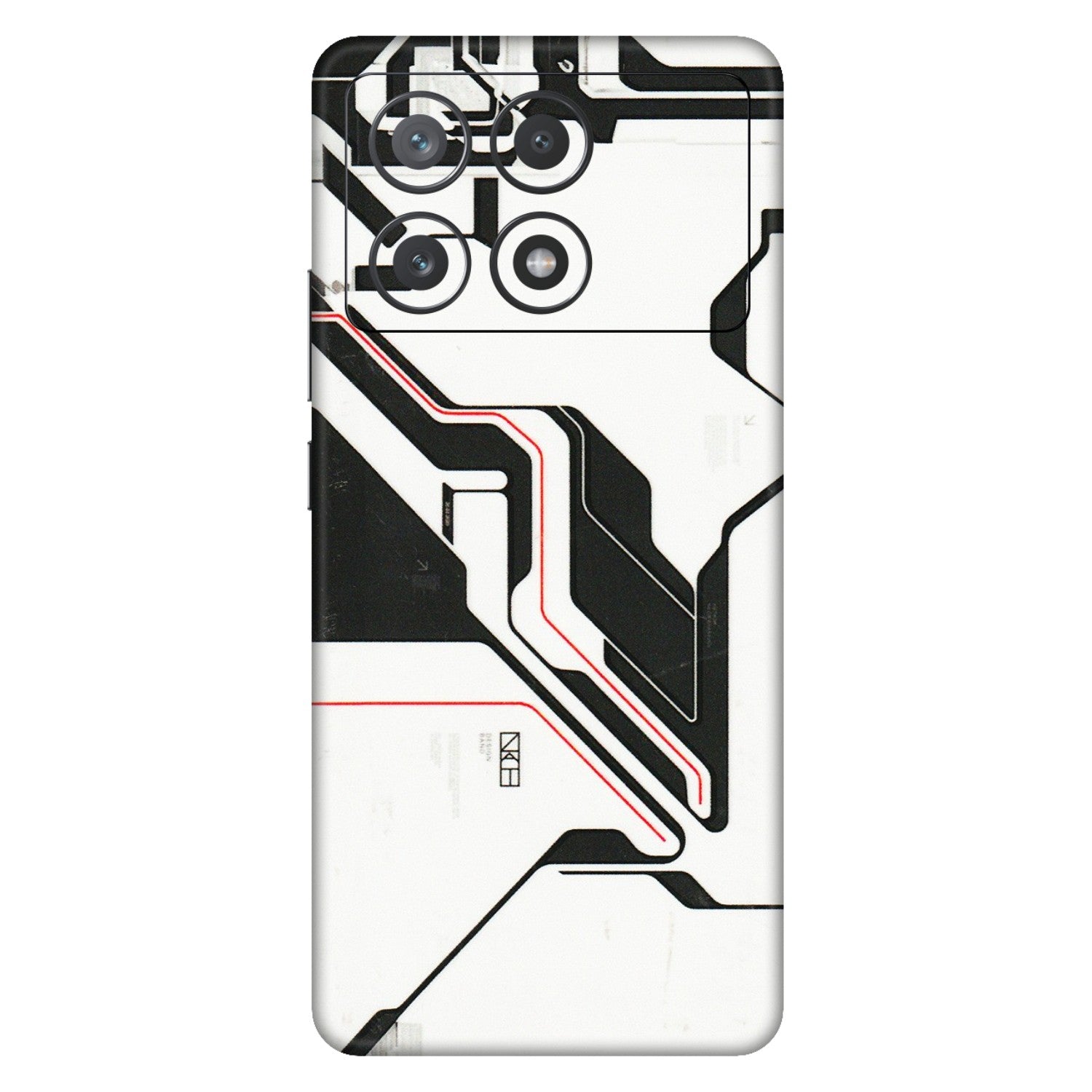 POCO Phone Skins (All Models) - White Techy Logo - 3D Embossed Finish (L-312) Poco X6 PRO (5G)