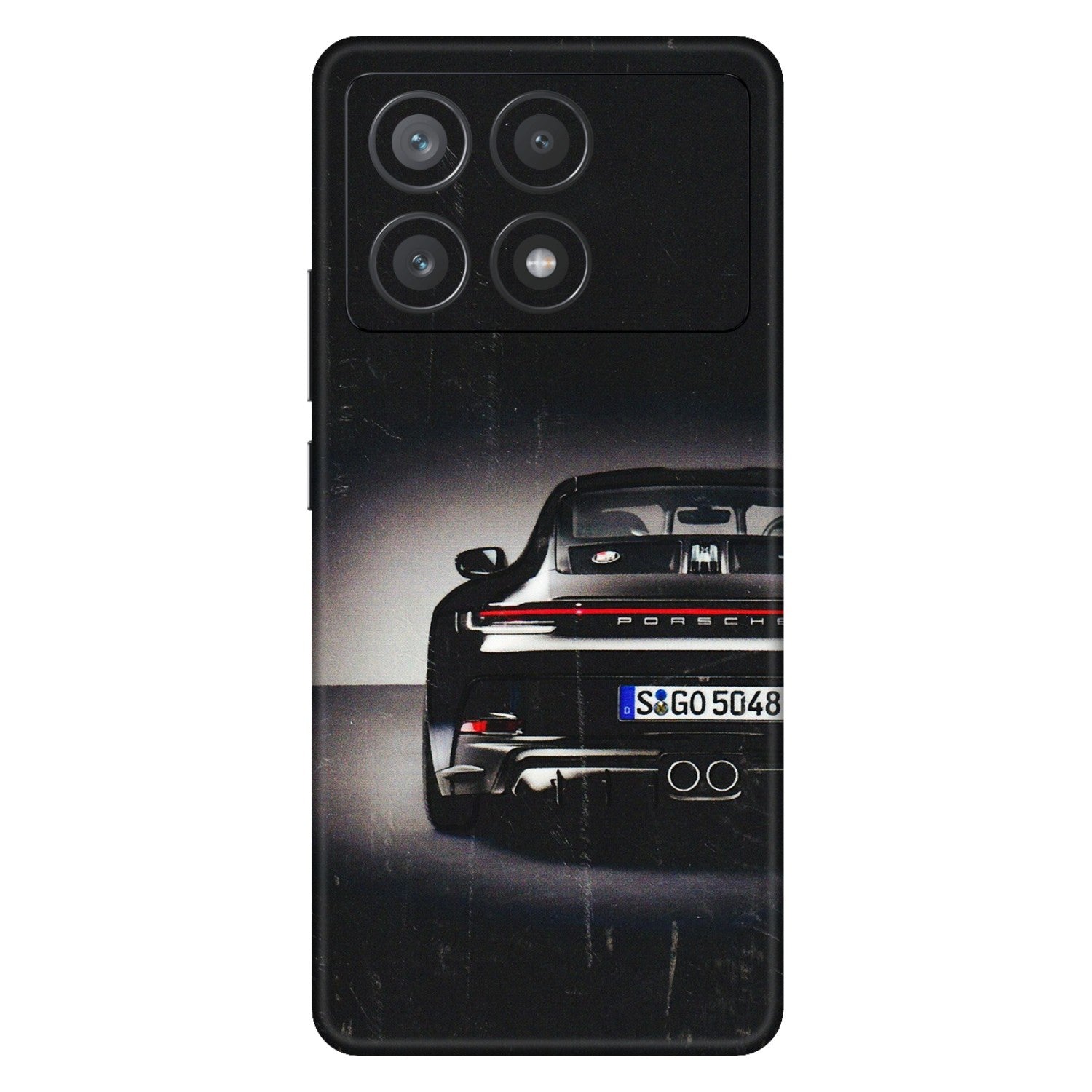 POCO Phone Skins (All Models) - New Black Porsche GT3 - 3D Embossed Finish (L-327) Poco X6 PRO (5G)