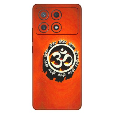 POCO Phone Skins (All Models) - Aum Shiv Orange - 3D Embossed Finish (L-32) Poco X6 PRO (5G)