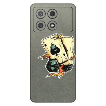 POCO Phone Skins (All Models) - Grey Cards Of Ace - 3D Embossed Finish (L-77) Poco X6 PRO (5G)
