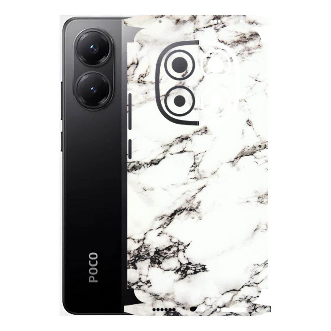 POCO Phone Skins (All Models) - Black and White Marble Texture - 3D Embossed Finish (L-124) Poco X7 5G