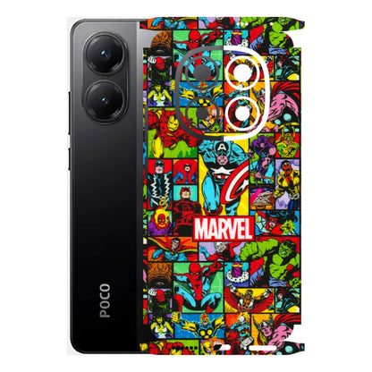 POCO Phone Skins (All Models) - MARVELOUS Comic Characters - 3D Embossed Finish (L-129) Poco X7 5G