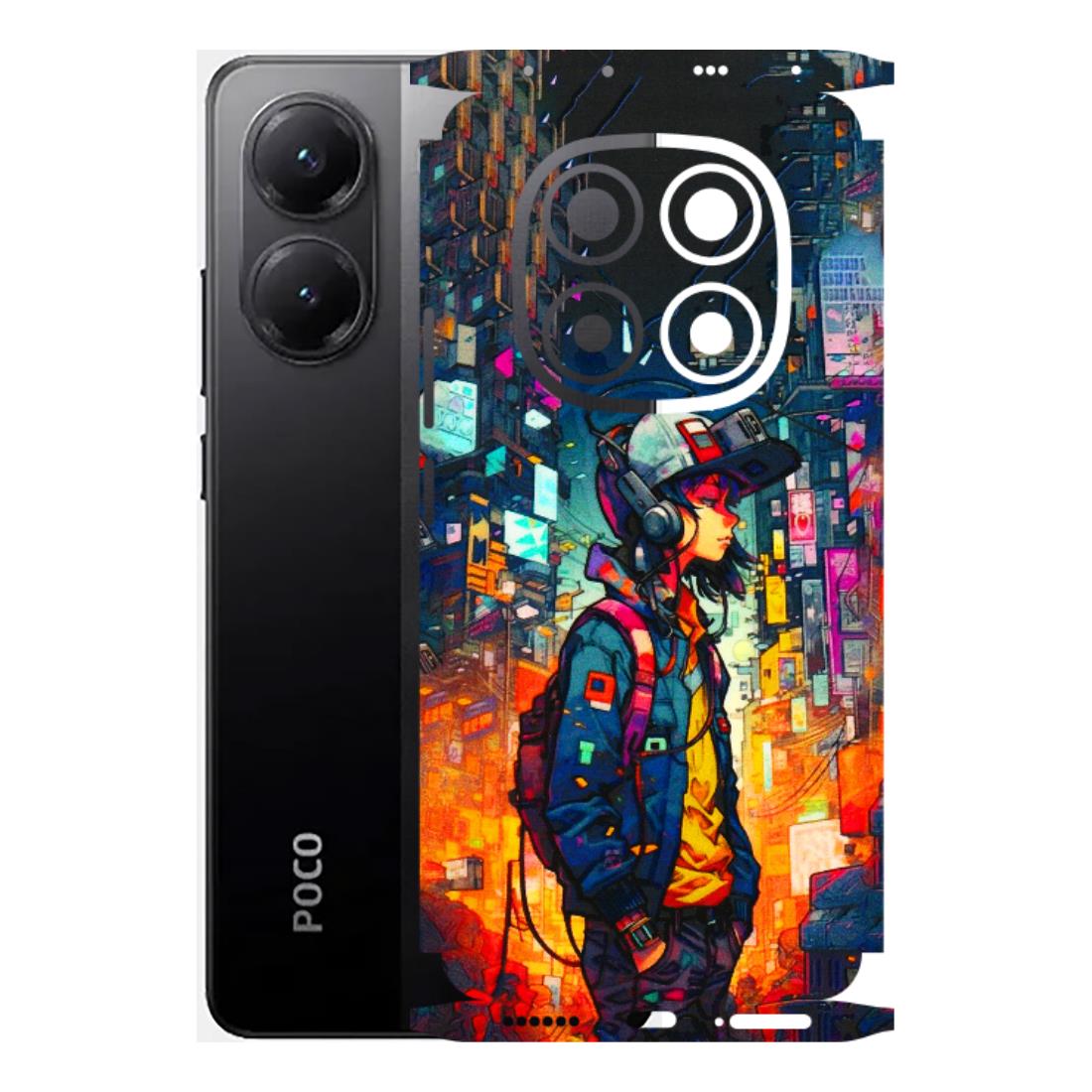 POCO Phone Skins (All Models) - Street Anime Guy - 3D Embossed Finish (L-158) Poco X7 5G