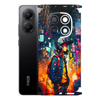 POCO Phone Skins (All Models) - Street Anime Guy - 3D Embossed Finish (L-158) Poco X7 5G