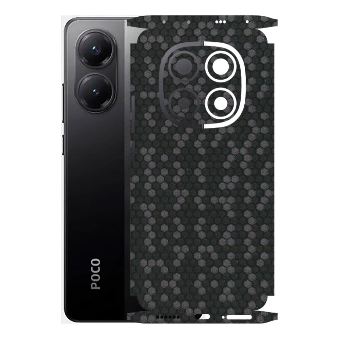 POCO Phone Skins (All Models) - Black Grey Honeycomb Sober - 3D Embossed Finish (L-85) Poco X7 5G