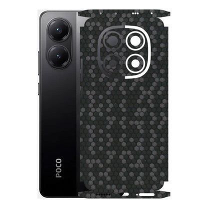 POCO Phone Skins (All Models) - Black Grey Honeycomb Sober - 3D Embossed Finish (L-85) Poco X7 5G
