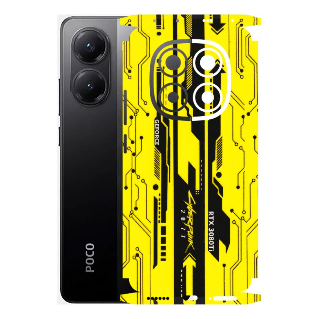 POCO Phone Skins (All Models) - Yellow Cyberpunk - 3D Embossed Finish (L-93) Poco X7 5G