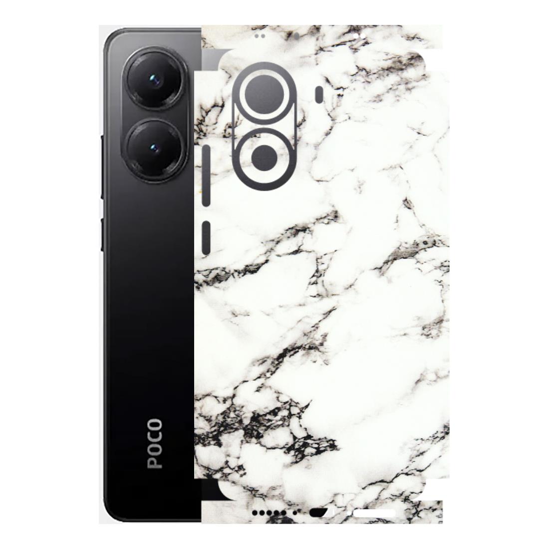 POCO Phone Skins (All Models) - Black and White Marble Texture - 3D Embossed Finish (L-124) Poco X7 PRO