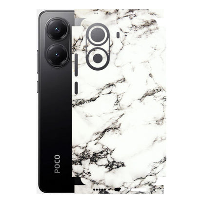 POCO Phone Skins (All Models) - Black and White Marble Texture - 3D Embossed Finish (L-124) Poco X7 PRO