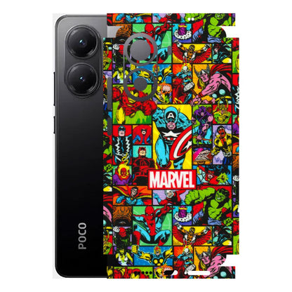 POCO Phone Skins (All Models) - MARVELOUS Comic Characters - 3D Embossed Finish (L-129) Poco X7 PRO